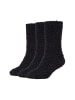 camano Kuschelsocken cosy fuzzy 3er Pack warm & cozy in Schwarz