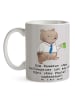 Mr. & Mrs. Panda Trinkbecher Beamter Kaffeepause mit Spruch in Grau Pastell