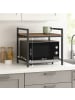 relaxdays Mikrowellenregal in Schwarz/ Braun - (B)53 x (H)40 x (T)33 cm