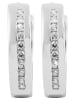 Adeliás Damen Ohrringe – Klappcreole aus 925 Silber mit Zirkonia in silber