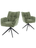 DUBI Möbel 2er-Set: Drehstuhl Mika-Enya in Grün - (B)59 x (H)84 x  (T)66 cm