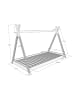 58 aufm Kessel TIPI Karyn 206x136x106 aus Massivholz in Weiß/Natur