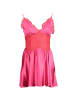 GAELLE PARIS Pink Baumwolle Damen Kleid mit Spitze Detail