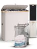 HENNEZ Wäschekorb Adrian 140l beige mit 2 Wäschesäcken Weiß