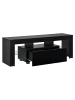 en.casa LED-Fernsehtisch Grimsey in Schwarz (L)130cm (B)35cm (H)45cm