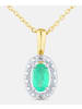 Diamant L'éternel Kette mit Anhänger, mit Smaragd, 375 Gelbgold