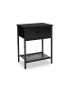 relaxdays 2 x Nachttisch in Schwarz - (B)40 x (H)55 x (T)30 cm