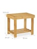relaxdays Fußbank in Natur - (B)25 x (H)33,5 x (T)39 cm