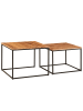 KADIMA DESIGN Industrie-Stil Wohnzimmertisch 2er Set, Holz & Metall, Quadratisch