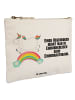 Mr. & Mrs. Panda Make-up-Tasche Einhorn Regenbogen mit Spruch in Weiß