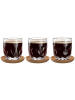 LEONARDO 3er Set Kaffee-Set mit Untersetzer Gocce 220 ml transparent in transparent