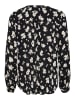 Kaffe Langarm-Bluse KAamber Regular fit in Black/White Flower Print