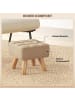 HOMCOM Fußhocker-27L x 27B x 26H cm-Braun