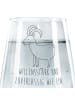 Mr. & Mrs. Panda Gravur Glas Sternzeichen Steinbock mit Spruch in Transparent