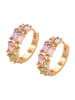 faina Women Huggie Earrings in Rose Gold Multicolor