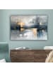 MuchoWow Leinwand bilder Abstrakte Kunst gold grau (BxH)