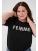 KAFFE curve T-Shirt kurzarm KCariana Loose fit in Black Deep