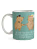 Mr. & Mrs. Panda Kaffeetasse 2. Hochzeitstag Baumwollhochzeit mi... in Meeresbrise