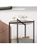 HOMCOM Beistelltisch-44L x 44B x 56H cm-Weiß+Grau