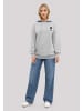 F4NT4STIC Hoodie Smiley Icon Script Wordmark dark Bestickt in grau meliert