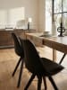 KADIMA DESIGN Esszimmerstuhl Modern | Stoff, Holzbeine, Filzgleiter in Schwarz