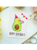 Mr. & Mrs. Panda Postkarte Avocado Geburtstag mit Spruch in Weiß