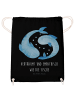 Mr. & Mrs. Panda Sportbeutel Sternzeichen Fische mit Spruch in Schwarz