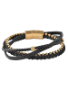 Adeliás Unisex Armband – Lederarmband aus Leder 23 cm in schwarz