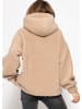 SASSYCLASSY Oversize Teddy Sweatshirt mit Kapuze in Beige