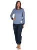 NORMANN Frottee Pyjama langarm Schlafanzug Bündchen und Applikation - 49868 in hellblau
