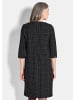 GOLDNER Kurzgröße:  Midi Baumwollkleid mit Karomuster in schwarz / gemustert