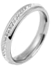 Adeliás Damen Ring aus Edelstahl mit Strass Steinchen in silber