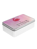 Mr. & Mrs. Panda Metalldose Flamingo Stolz mit Spruch in Aquarell Pink