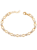 Adeliás Damen Armband aus Edelstahl mit Zirkonia 17+3 cm in gold