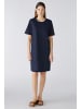 Oui Kleid Leinen-Baumwollpatch in darkblue