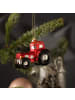 MARELIDA Weihnachtsbaumschmuck Traktor Glas H: 7cm in rot