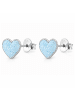schmuck23 Ohrringe 925 Silber Herz in Hellblau