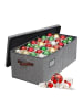 relaxdays Weihnachtskugel-Aufbewahrungsbox in Grau - (B)66,5 x (H)26 x (T)33 cm