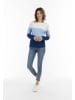 usha BLUE LABEL Feinstrickpullover Mit Blockstreifen in Marine Blau Weiss