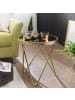 FineBuy Beistelltisch in Gold / Metall / 42x42x46