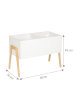 relaxdays Kindertruhe in Weiß/ Natur - (B)60 x (H)45 x (T)30 cm