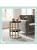 relaxdays Beistelltisch in Schwarz/ Gold - (H)57 x ø 40 cm