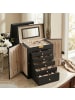 SONGMICS Schmuckkasten Bridie in Schwarz - (B)15.6 x (H)32 x (T)26 cm