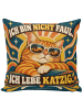 Mr. & Mrs. Panda Kissen 40x40 Katze orange Design mit Spruch in Weiß
