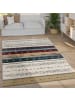 KADIMA DESIGN Teppich Kurzflor Ethno-Streifen Wohnzimmer schmutzabweisend in Beige