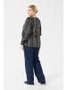 KAFFE curve Langarm-Bluse KCalicia Regular fit in Black/White/Elephant Graphic