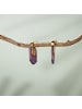 Holzkern Damen-Ohrringe Ohrstecker Sequoia Amaranth/Goldfarben