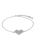 Adeliás Damen Armband aus 925 Silber mit Zirkonia 17+3 cm in silber