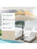 COSTWAY Sonnenschirm beschichtet mit Kurbel in Beige