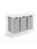 relaxdays Wäschesammler in Weiß/ Grau - (B)92,5 x (H)72 x (T)33 cm